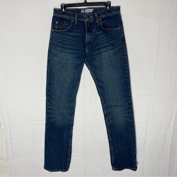 Wrangler O2 Competition Advanced Comfort Mea Dark Wash Straight Leg Jeans 31 - Picture 1 of 16